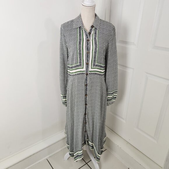 Maeve Anthropologie Dress Womens 12 Polka Dot Constantine Handkerchief Hem - Picture 2 of 16